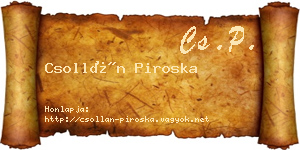 Csollán Piroska névjegykártya