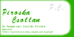piroska csollan business card